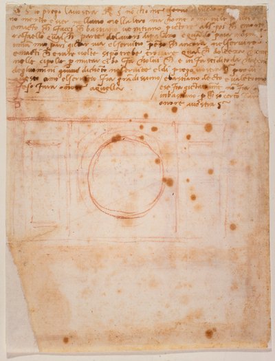 Bozzetti per il tamburo della cupola di Santa Maria del Fiore e lettera al cardinale di Bibbiena da Michelangelo Buonarroti