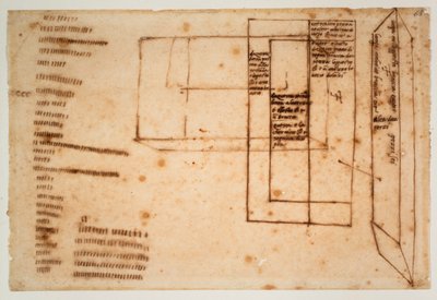 Schizzi di blocchi di marmo per la tomba di Giulio II da Michelangelo Buonarroti