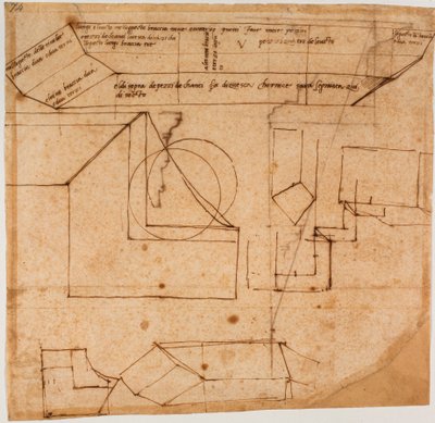 Schizzi di blocchi di marmo per la tomba di Giulio II da Michelangelo Buonarroti