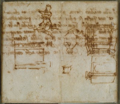 Schizzi Leggeri di Architettura e un Piccolo Studio di Figura, fine XV-inizio XVI secolo da Michelangelo Buonarroti