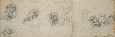 Studi di un apostolo dormiente e altre figure, XVI secolo da Michelangelo Buonarroti