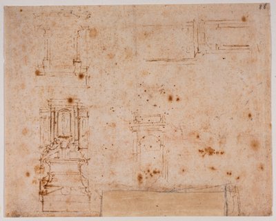 Studi di monumenti funebri per la Sagrestia Nuova da Michelangelo Buonarroti