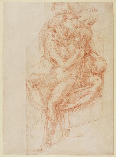 Studio di Lazzaro e due figure assistenti da Michelangelo Buonarroti