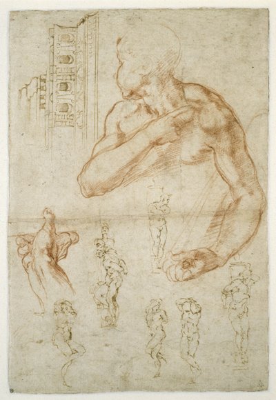 Studio della figura assistente della Sibilla Libica, c.1512 da Michelangelo Buonarroti