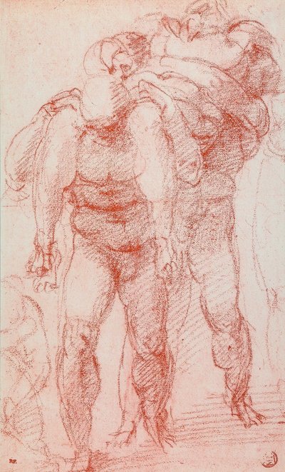 Tre uomini che trasportano un corpo; disegno di Michelangelo. Il Louvre, Parigi da Michelangelo Buonarroti