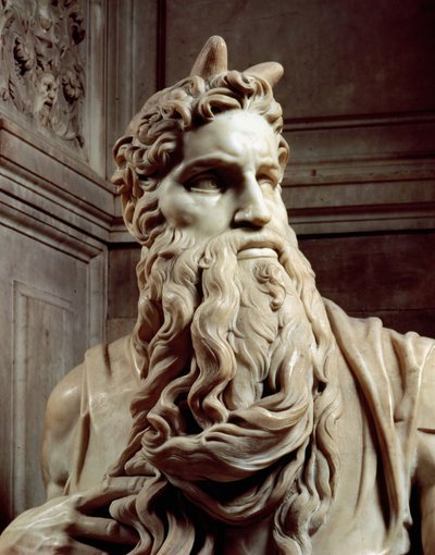 Tomba di Papa Giulio II (dettaglio) della testa di Mosè da Michelangelo Buonarroti