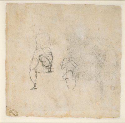 Due schizzi molto leggeri di figure sedute, c1490-1560 da Michelangelo Buonarroti