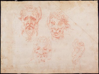 W.33 Schizzi di volti di satiri da Michelangelo Buonarroti