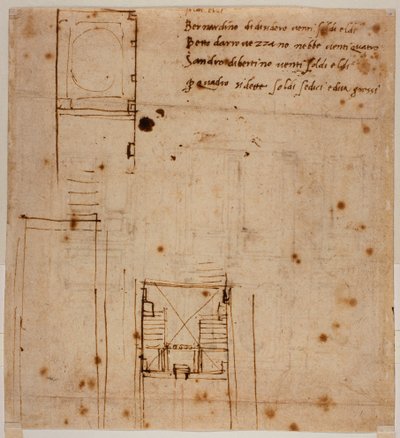Elevazioni murarie per il recessio Laurenziano da Michelangelo Buonarroti