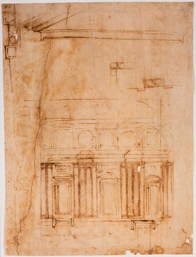 Prospetto murale per il recess Laurenziano da Michelangelo Buonarroti