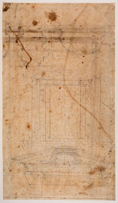 Tomba a muro e piano parziale della chiesa da Michelangelo Buonarroti