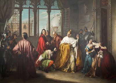 Il doge Francesco Foscari manda in esilio suo figlio Jacopo ("I due Foscari") da Michelangelo Grigoletti