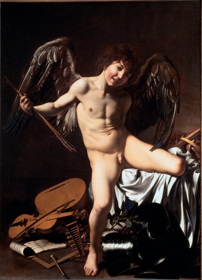 Amor vincit omnia (detto Cupido Vincitore o Amore Trionfante o Amore Terreno) da Michelangelo Merisi da Caravaggio