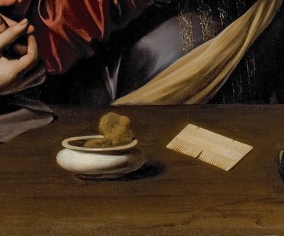 Conversione della Maddalena (dettaglio), c.1598 da Michelangelo Merisi da Caravaggio