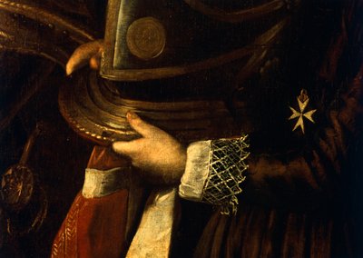 Dettaglio del Ritratto di Alof de Wignacourt con il suo paggio da Michelangelo Merisi da Caravaggio