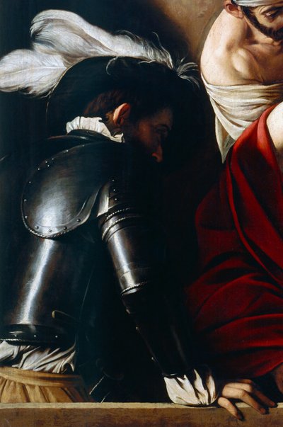 Uomo in armatura, dalla Coronazione di spine, c.1603 (olio su tela) (dettaglio) da Michelangelo Merisi da Caravaggio