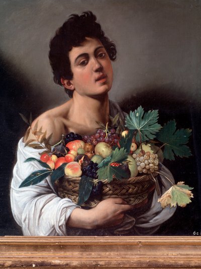 Ritratto di un giovane con un cesto di frutta, o il fruttivendolo (dettaglio) da Michelangelo Merisi da Caravaggio