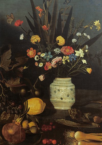 Natura morta con fiori e piante (dettaglio) da Michelangelo Merisi da Caravaggio