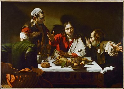 Cena di Emmaus ... (olio su tela) da Michelangelo Merisi da Caravaggio