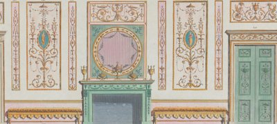 Interno decorato con porte e camino, nos. 344-350..., 20 marzo 1785 da Michelangelo Pergolesi