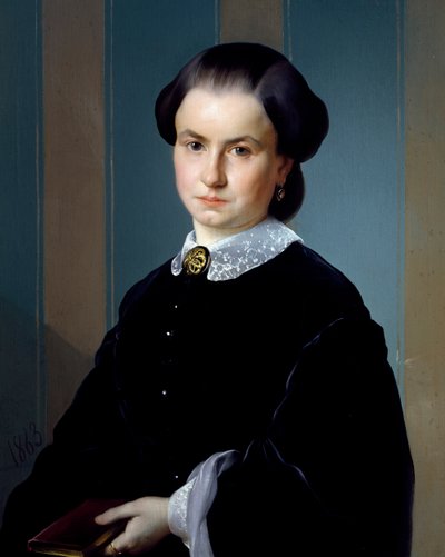 Ritratto di una signora con libro, di Michelangelo Pittatore (1825-1903) da Michelangelo Pittatore