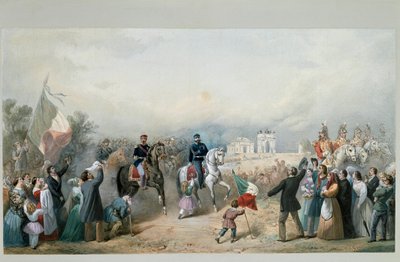 Ingresso trionfale del re di Sardegna Vittorio Emanuele II e Napoleone III a Milano l