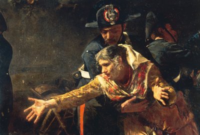 Una partita a briscola, di Michele Cammarano (dettaglio) da Michele Cammarano