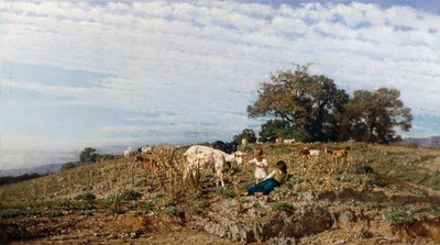 Campagna con pastori e capre da Michele Cammarano