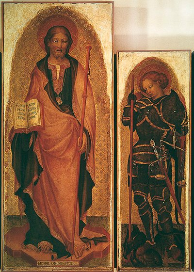 San Giacomo con santi, (dettaglio) di San Giacomo e San Michele Arcangelo, c.1450 da Michele Giambono