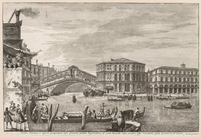 Vedute di Venezia: Il Ponte e il Mercato di Rialto da Michele Marieschi