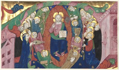 Frammento di una iniziale istoriata da un libro corale: Cristo in maestà da Michelino Molinari da Besozzo