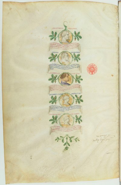 Genealogia dei Visconti (BNF, ms lat. 5888) btv1b10020318d, f36 da Michelino Molinari da Besozzo