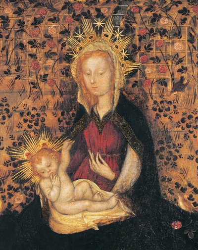 Vergine e Bambino, dettaglio dalla Madonna del Giardino delle Rose da Michelino Molinari da Besozzo