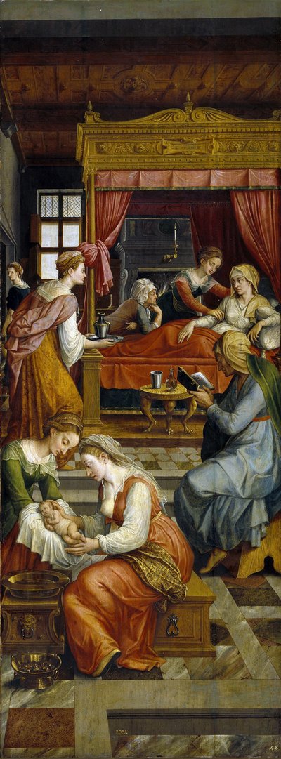 La nascita della Vergine di Coxcie da Michiel I Coxie or Coxcie