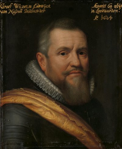 Ritratto del conte Guglielmo Luigi di Nassau, soprannominato Nostro Padre in frisone occidentale da Michiel Jansz van Mierevelt (workshop of)