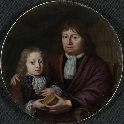 Doppio ritratto di Isaac Pontanus e Hendrik van Beek da Michiel van Musscher (signed by artist)