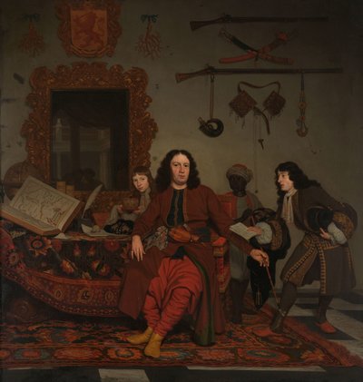 Ritratto di Thomas Hees (n. 1634/35), residente e commissario degli Stati Generali presso i governi di Algeri, Tunisi e Tripoli, con i suoi nipoti Jan (n. 1670/71) e Andries (n. 1 da Michiel van Musscher