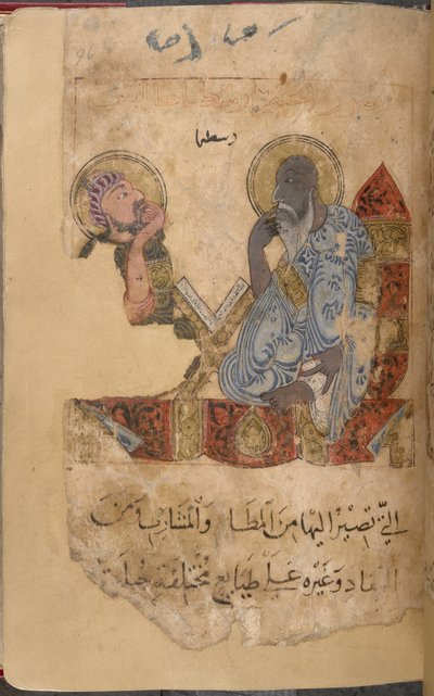 Il saggio Aristotele e un allievo da Middle Eastern School