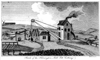 Schizzo della miniera di Harrington Mill Pitt, County Durham da Middlemist