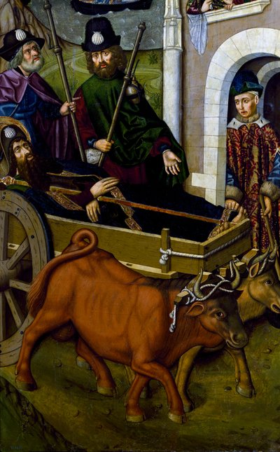 Il corpo di San Giacomo che arriva in Galizia, (dettaglio) da Miguel (school of) Ximenez