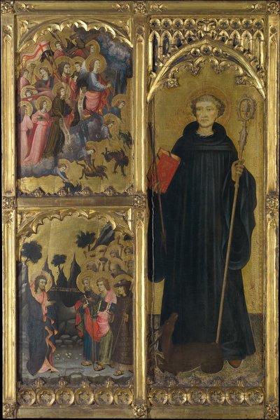 San Gil con Cristo trionfante su Satana e la missione degli apostoli da Miguel Alcaniz