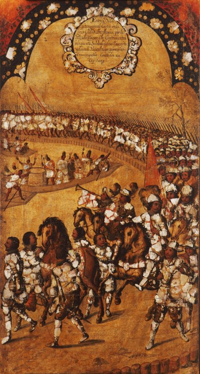 La conquista del Messico, Pannello IX, c.1696-1715 da Miguel Gonzalez