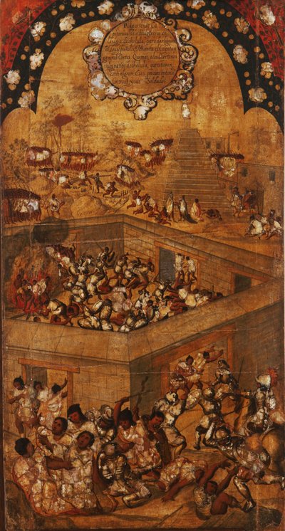 La conquista del Messico, Pannello VII, c.1696-1715 da Miguel Gonzalez