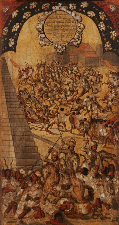 La conquista del Messico, Pannello XVI, c.1696-1715 da Miguel Gonzalez