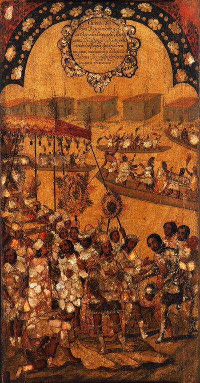 La conquista del Messico, Pannello X, c.1696-1715 da Miguel Gonzalez