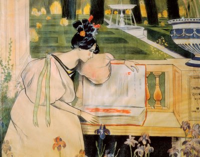 Poster di presentazione di Les pages de la vie de Rusinol i Prats (litografia) da Miguel Utrillo