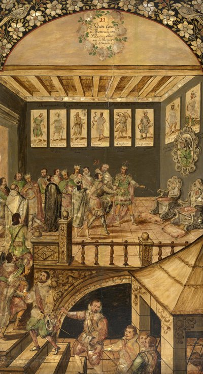 La visita di Hernando Cortes (1485-1547) a Montezuma (Moctezuma, Moteuczoma, Motecuhzoma) (1466-1520) nel 1520 - La conquista del Messico di Hernan Cortes da Miguel and Juan Gonzalez