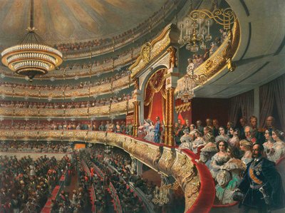 Auditorium del Teatro Bolshoi, Mosca, Russia, 1856 da Mihaly von Zichy
