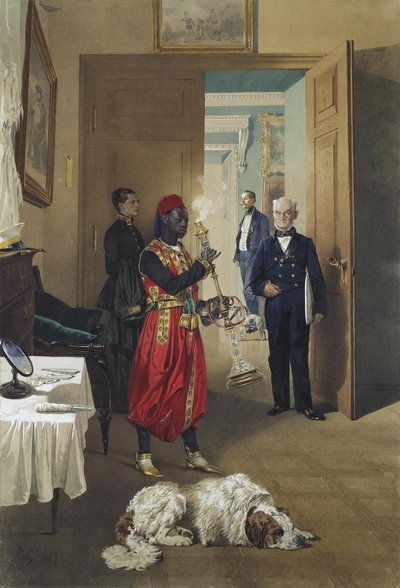 Foyer del Grande Palazzo a Tsarskoye Selo, 1865 da Mihaly von Zichy
