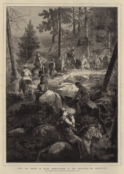 Sua Altezza Reale il Principe di Galles a caccia di cervi nelle Highlands, il rendez-vous da Mihaly von Zichy